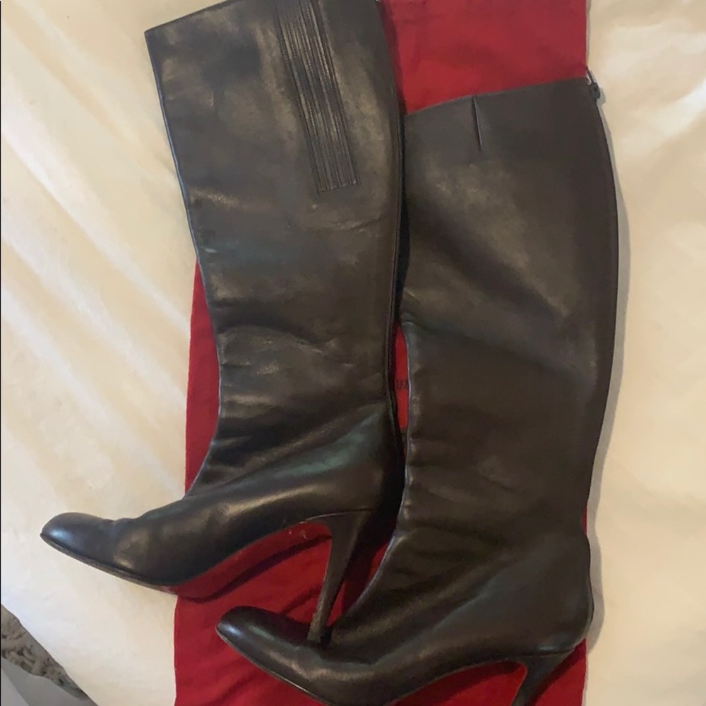 Christian louboutin chocolate brown high boots